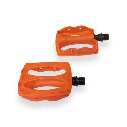PEDALES FIXIE / MTB DE RESINA 9/16" NARANJA 2