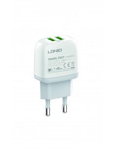 CARGADOR PARED DUAL USB CARGA RAPIDA 12W