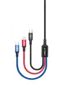 CABLE 3 EN 1 MULTICONECTOR - IPHONE, TIPO-C Y MICRO-USB...