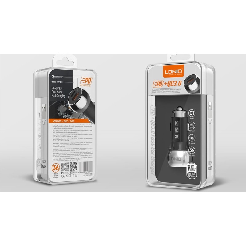 CARGADOR DE AUTO DUAL USB-C + USB-A CARGA...