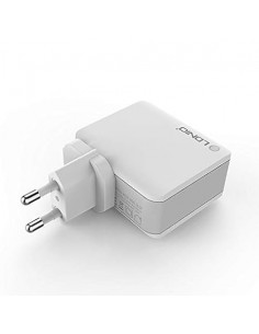 CARGADOR PARED QUAD USB CARGA RAPIDA 22W + AUTO ID