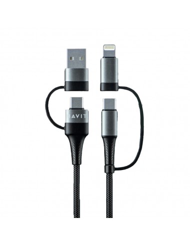 CABLE DE DATOS Y CARGA REFORZADO 4 EN 1 (TIPO...