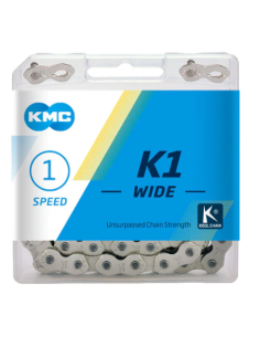 CADENA KMC SINGLE SPEED REFORZADA (SILVER) MOD: K1 WIDE
