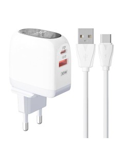 CARGADOR PARED DUAL USB CARGA RAPIDA 30W 2