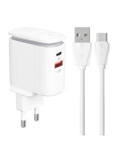 CARGADOR PARED DUAL USB CARGA RAPIDA 25W + LUZ NOCTURNA 2