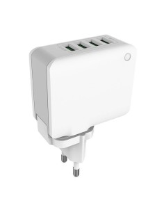 CARGADOR PARED QUAD USB CARGA RAPIDA 22W + AUTO ID 2