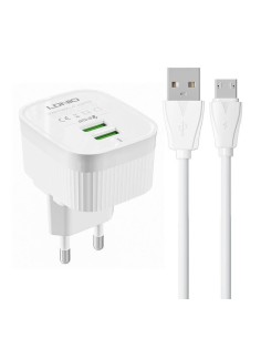 CARGADOR PARED DUAL USB CARGA RAPIDA 12W 2