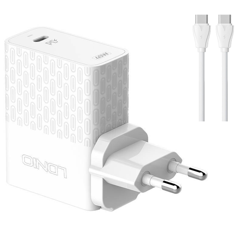 CARGADOR DE PARED 40W DOBLE USB-C PD - CARGA...