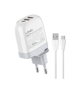 CARGADOR PARED TRIPLE USB CARGA RAPIDA 65W 2