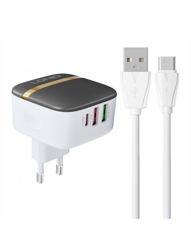 CARGADOR PARED TRIPLE USB CARGA RAPIDA 32W
