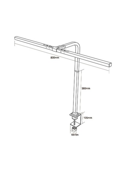 LÁMPARA DE ESCRITORIO LED CON ABRAZADERA (CLAMP) 80CM - ILUMINACIÓN ULTRA ANCHA Y BRAZO FLEXIBLE DERMAN