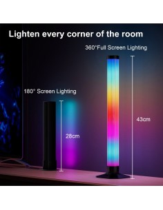 BARRA LED RGB DE CRISTAL REDONDA Y CUADRADA DE 360°