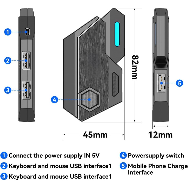 KIT GAMER 5 EN 1 HOCO GM10 PARA CELULAR -...