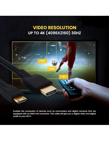 CABLE DE VIDEO HDMI 1080P A MINI HDMI 1.5M