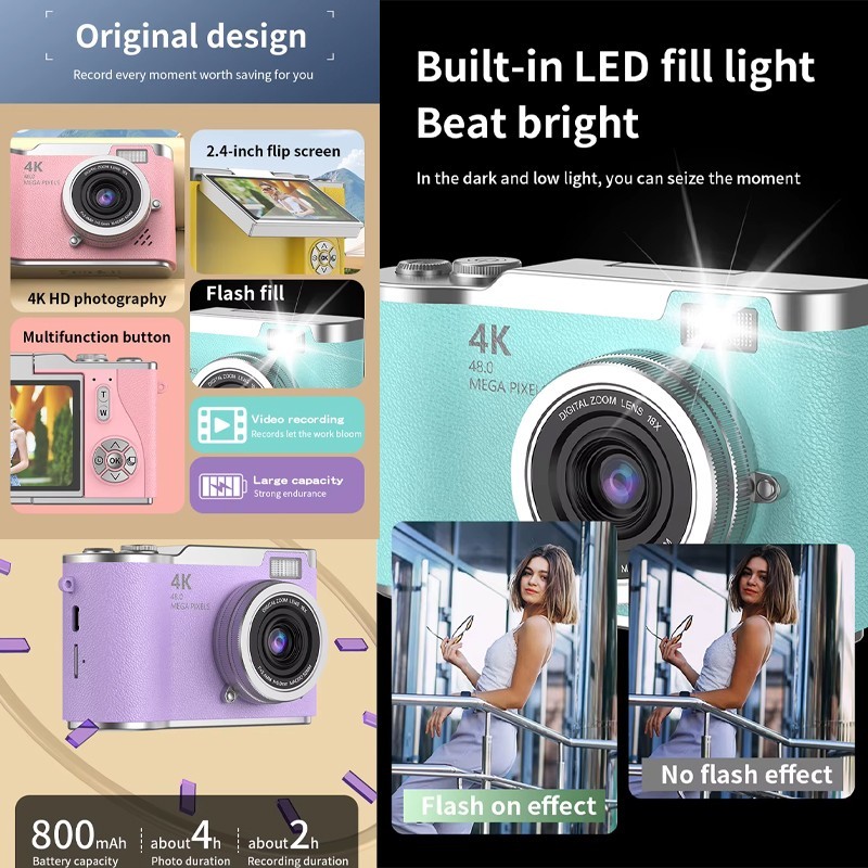 CÁMARA FOTOGRÁFICA 4K LK-007 - VLOGGING CON...