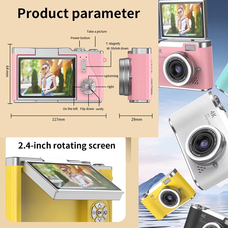 CÁMARA FOTOGRÁFICA 4K LK-007 - VLOGGING CON...