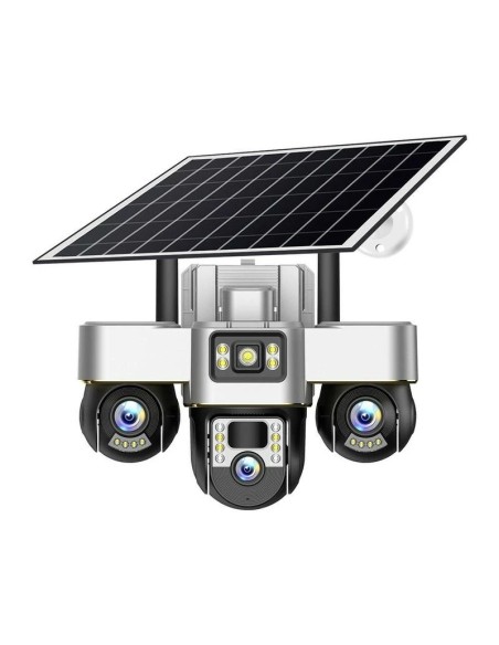 CÁMARA DE SEGURIDAD V380 PRO SOLAR TRIPLE LENTE - VIGILANCIA 4K WIFI EXTERIOR DERMAN