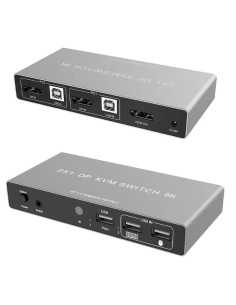 SWITCH KVM DISPLAYPORT 1.4 8K CONMUTADOR 2x1 CON PUERTOS...