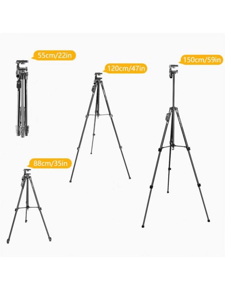 TRÍPODE PROFESIONAL NEEPHO 8810 – VERSÁTIL, TELESCÓPICO Y PORTÁTIL