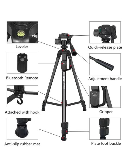 TRÍPODE BLUETOOTH NEEPHO 8830 – PROFESIONAL, TELESCÓPICO Y PORTÁTIL