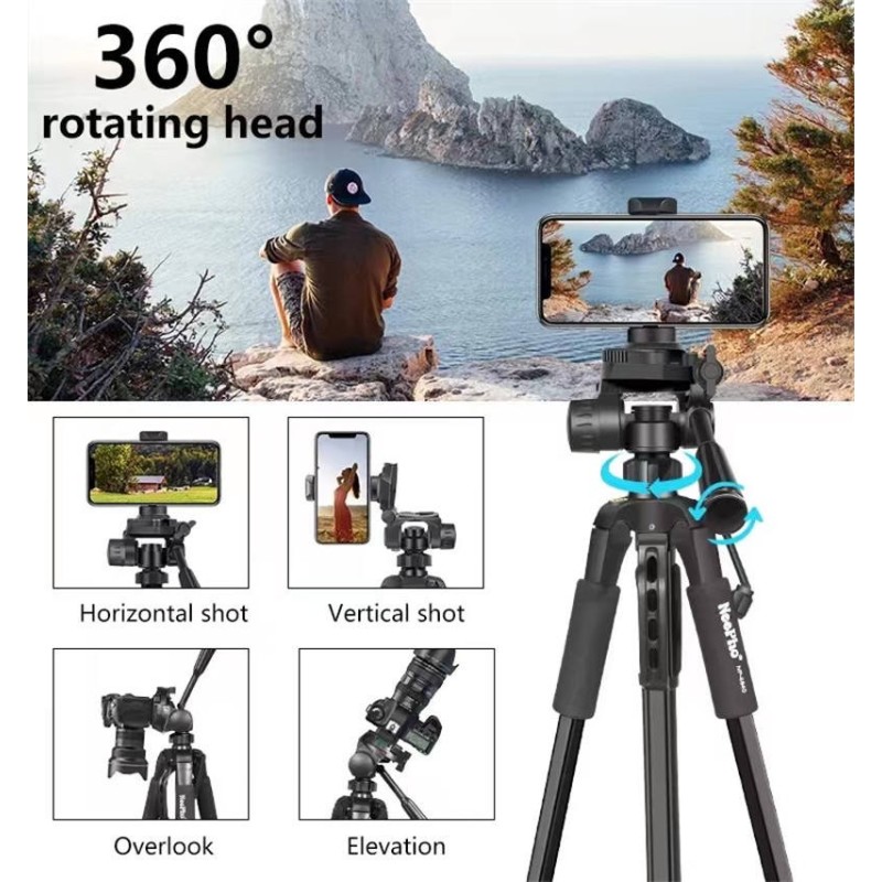 TRÍPODE PROFESIONAL NEEPHO 8840 – TELESCÓPICO,...