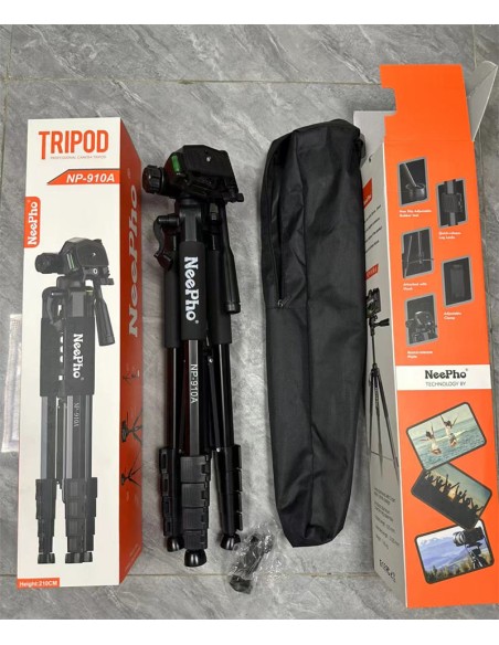 TRÍPODE PROFESIONAL NEEPHO NP-910A – TELESCÓPICO DE 2 METROS, ROBUSTO Y PRECISO