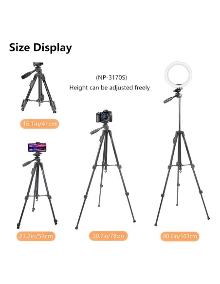 TRÍPODE PROFESIONAL NEEPHO 3170S – ESTABILIDAD Y PRECISIÓN PARA VIDEO Y STREAMING