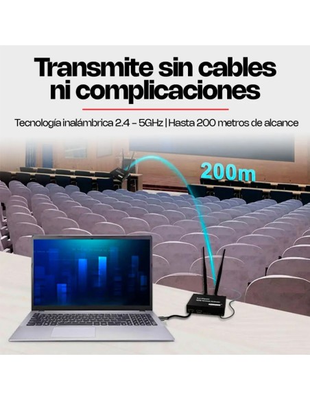 EXTENSOR HDMI INALÁMBRICO 200 METROS TRANSMISIÓN FULL HD 1080P - DERMAN