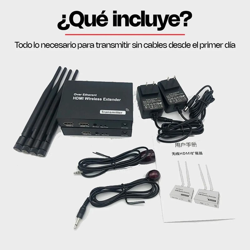 EXTENSOR HDMI INALÁMBRICO 200 METROS...