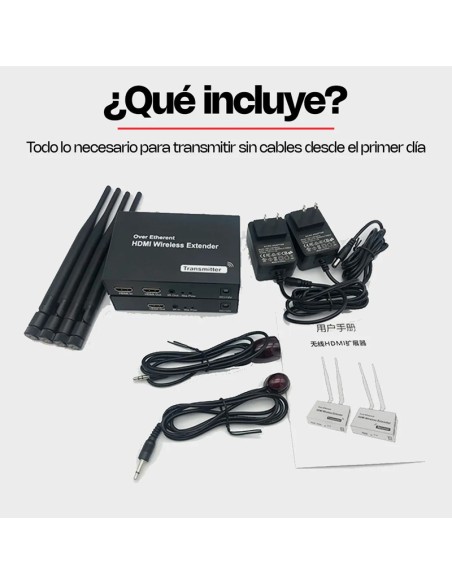 EXTENSOR HDMI INALÁMBRICO 200 METROS TRANSMISIÓN FULL HD 1080P - DERMAN
