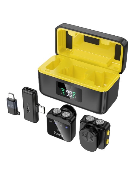 MICROFONO INALAMBRICO DE SOLAPA CON ESTUCHE DE CARGA HOCO L17