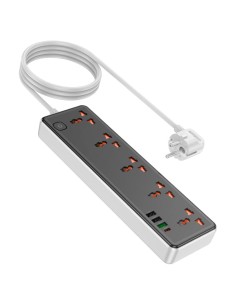 ALARGADOR MULTIPUERTO 30W HOCO AC14A 5 TOMAS + 4 USB -...