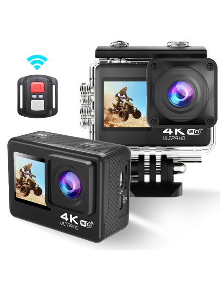 CÁMARA PORTÁTIL AUSEK AT-Q60AR 4K DOBLE PANTALLA WIFI - DERMAN