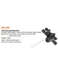 CALIPER DE FRENO MECANICO POSTMOUNT RUTA/CICLOCROS BENGAL 2