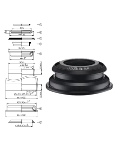 JUEGO DE DIRECCION SEMI INTEGRADA 44X55 PARA HORQUILLA...