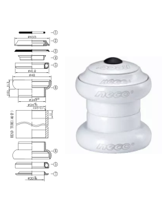 JUEGO DE DIRECCION NECO MOD.H282 A-HEAD 1-1/8" SELLADO...