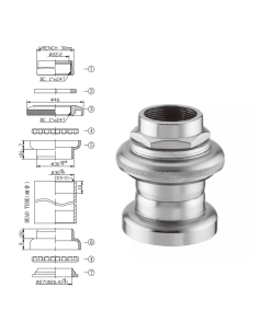 JUEGO DE DIRECCION ALUMINIO NECO MOD: H801K 22.2MM CON...