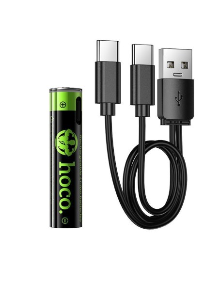 PILAS RECARGABLES DE LITIO AAA HOCO JA4 (PACK DE 2, USB-C)