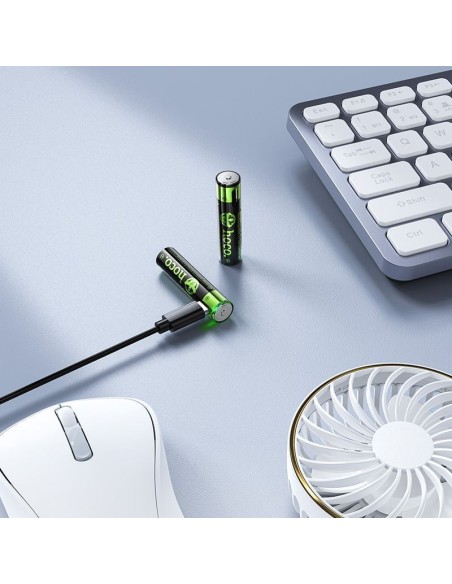 PILAS RECARGABLES DE LITIO AAA HOCO JA4 (PACK DE 2, USB-C)