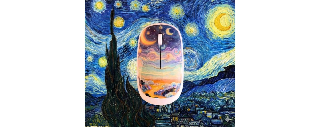 MOUSE INALÁMBRICO ARTÍSTICO EDICIÓN NOCHE...