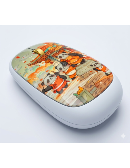 MOUSE INALÁMBRICO ARTÍSTICO EDICIÓN PANDA MASTER: DISEÑO ORIENTAL Y TRADICIONAL