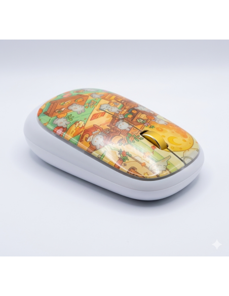 MOUSE INALÁMBRICO ARTÍSTICO EDICIÓN MOON BUNNY: DISEÑO KAWAII DE CONEJITOS