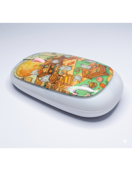 MOUSE INALÁMBRICO ARTÍSTICO EDICIÓN BOSQUE MÁGICO: DISEÑO CIERVOS Y NATURALEZA