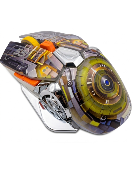 MOUSE GAMER MECÁNICO ALÁMBRICO ART: YELLOW MECHA DESIGN