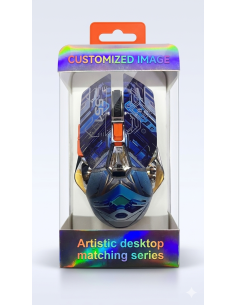MOUSE GAMER MECÁNICO ALÁMBRICO ART SERIES: CYBER-BLUE DESIGN 2