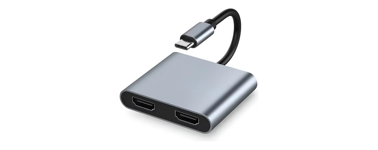 HUB USB-C 4 EN 1 DUAL HDMI 4K: ADAPTADOR...
