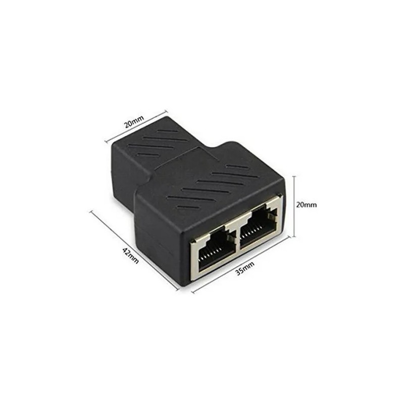 SPLITTER RJ45 1 A 2 HEMBRA: ADAPTADOR DIVISOR ETHERNET PARA RED LAN CAT5 Y CAT6