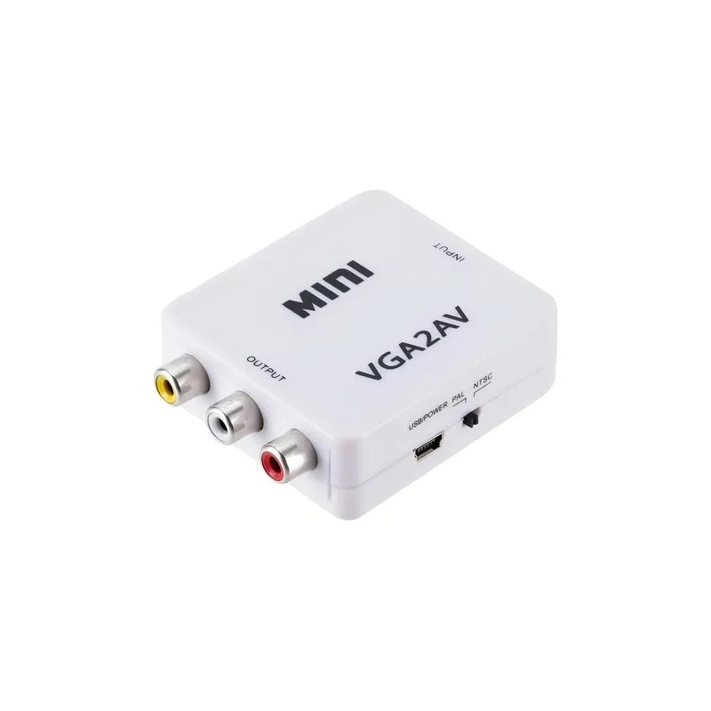 CONVERSOR DE VIDEO VGA A AV RCA: ADAPTADOR UNIVERSAL PARA TELEVISORES Y MONITORES ANTIGUOS DERMAN