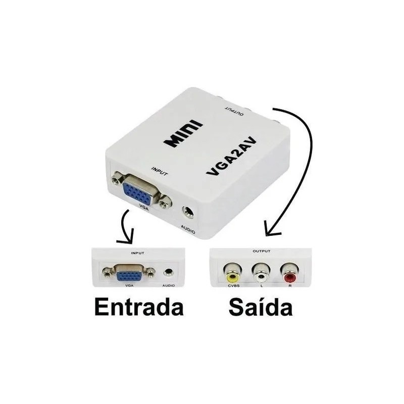 CONVERSOR DE VIDEO VGA A AV RCA: ADAPTADOR...