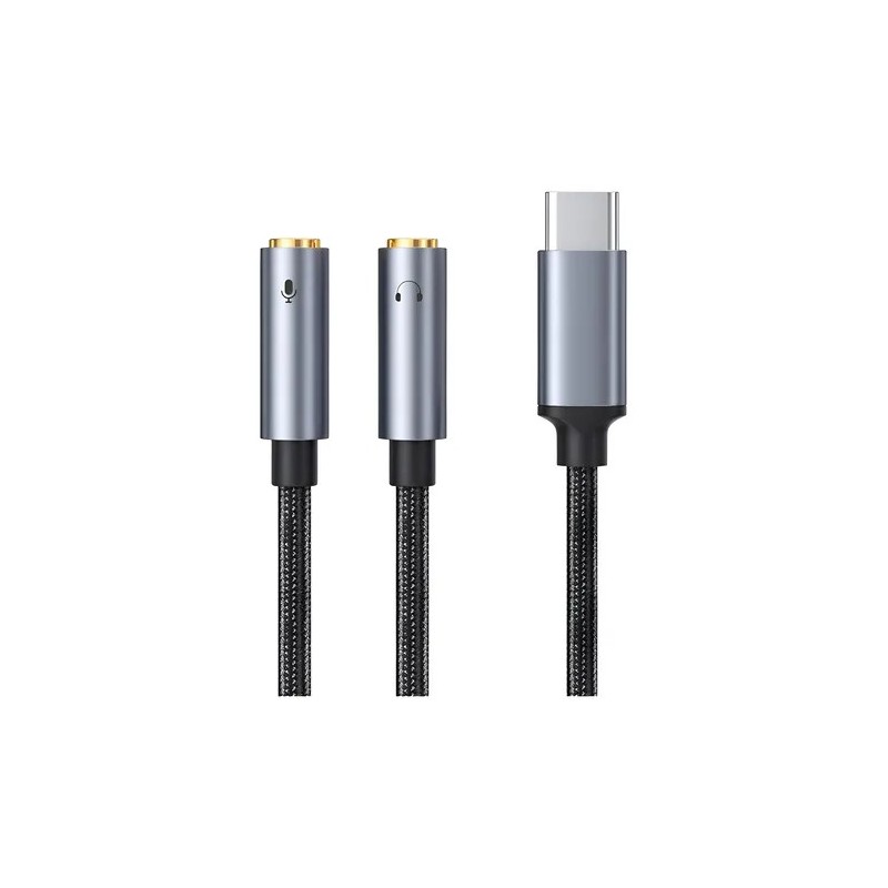 ADAPTADOR DE AUDIO USB-C A JACK 3.5MM HIFI: CONVERSOR DAC DE ALTA FIDELIDAD PARA SMARTPHONES Y TABLETS - DERMAN